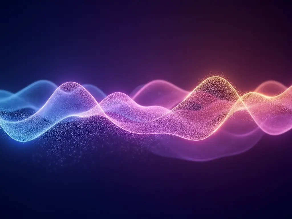 A glowing brainwave pattern spreading across a dynamic gradient background, symbolizing creativity and learning.